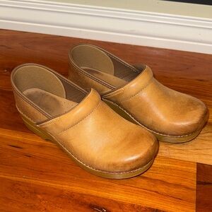 Dansko Light Brown Leather Clogs